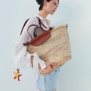 MANGO Raffia tote bag